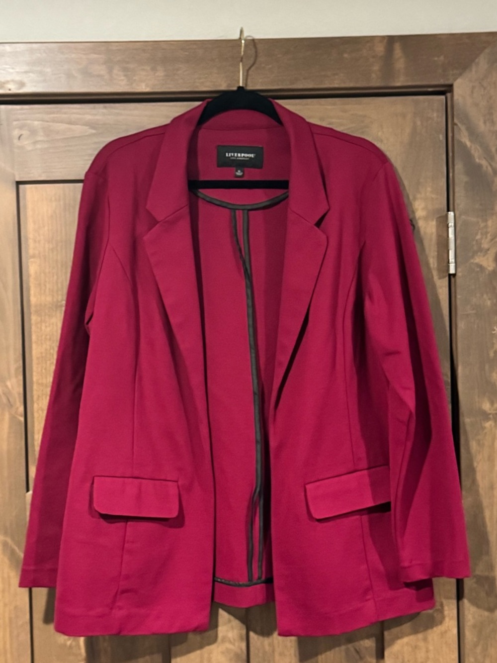 Liverpool Raspberry Open-Front Blazer Jacket